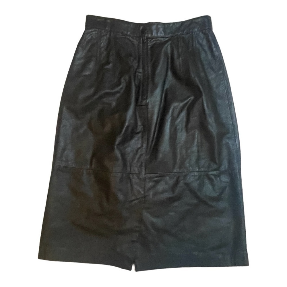 LORD & TAYLOR Vintage Black Midi Skirt‎ size 8 Woman’s VTG  Moto Party Festival